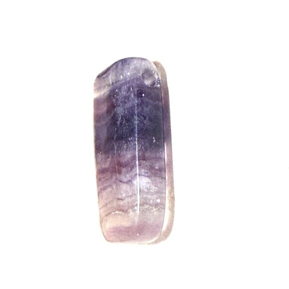 Natural Purple Fluorite Pendant, Large Genuine Gemstone Rectangular Pendant - Picture 8 of 13